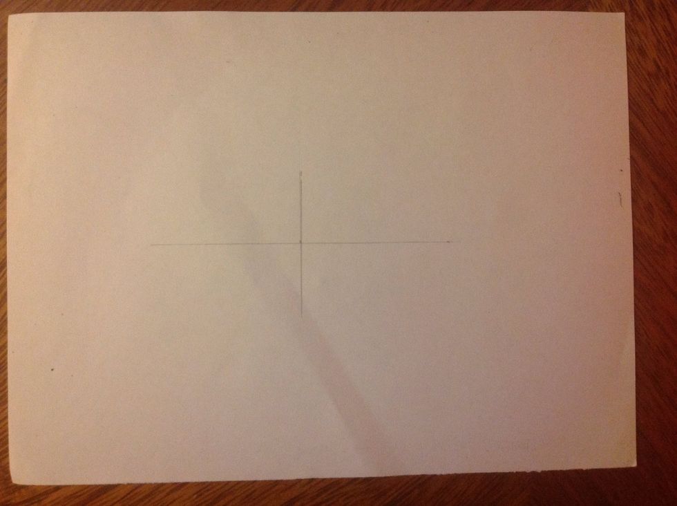 Start with cross. It's no necessary to do it with a ruler, but if you are no very confident about your skills, this can help a lot. This cross has 10 cm wide and 5 cm hide.