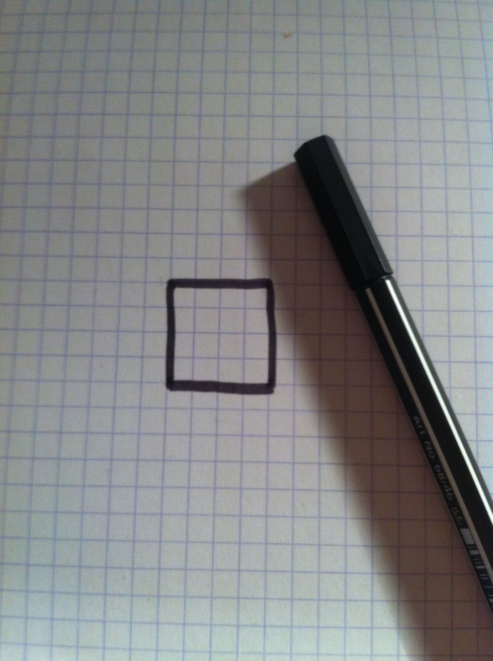 Start with drawing a square on the graph paper (you can use normal paper as well, But i suggest the graph paper) \u270f