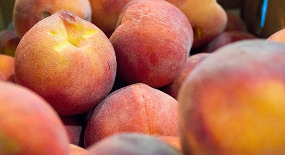 Start with fresh, delicious peaches. You'll need 5 medium for this recipe.