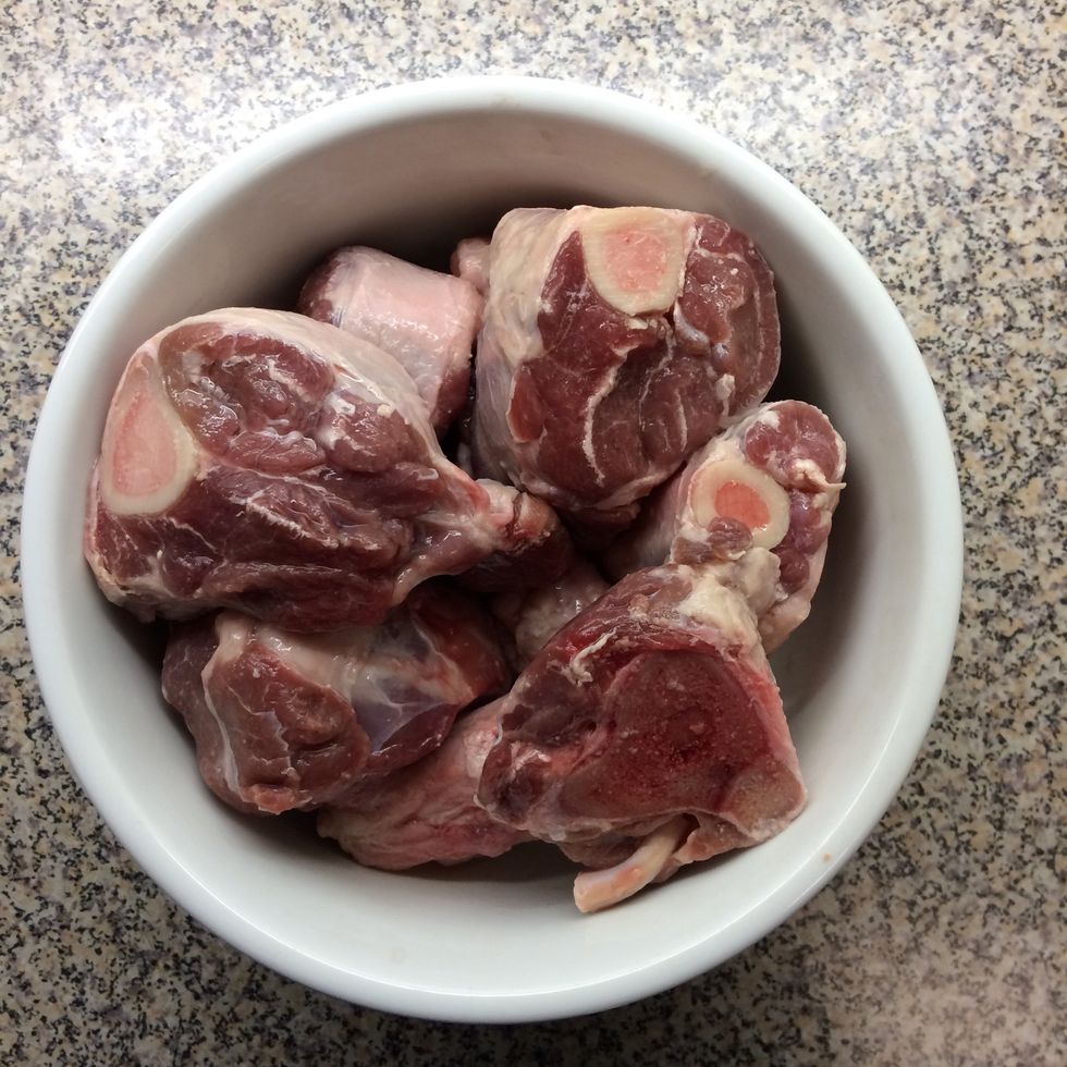 Start with Lamb Meat. Clean and keep aside for the moment.