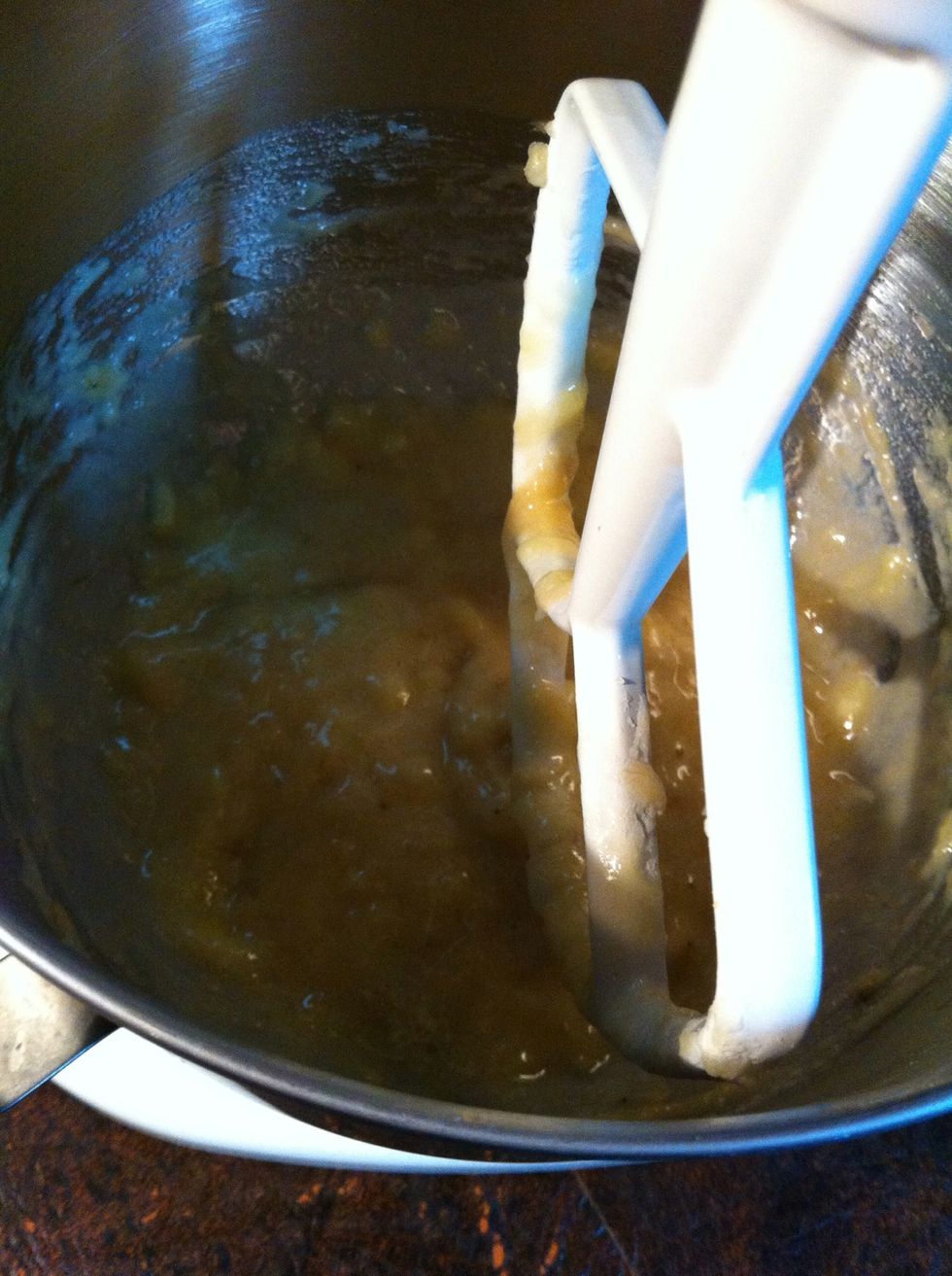 Start with macerating 2 bananas.