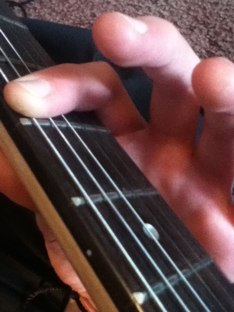 Start with placing you finger along the entire fret, all you really have to focus on is the top string but still keep it bared.