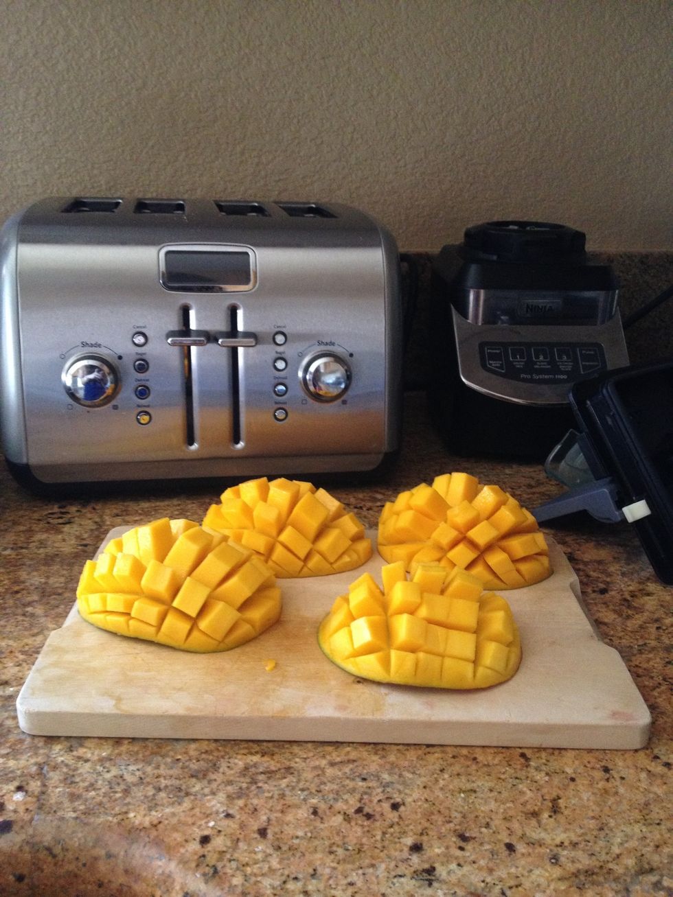 start with pre cut mangos ( watch my other guide if you don't know how to )
