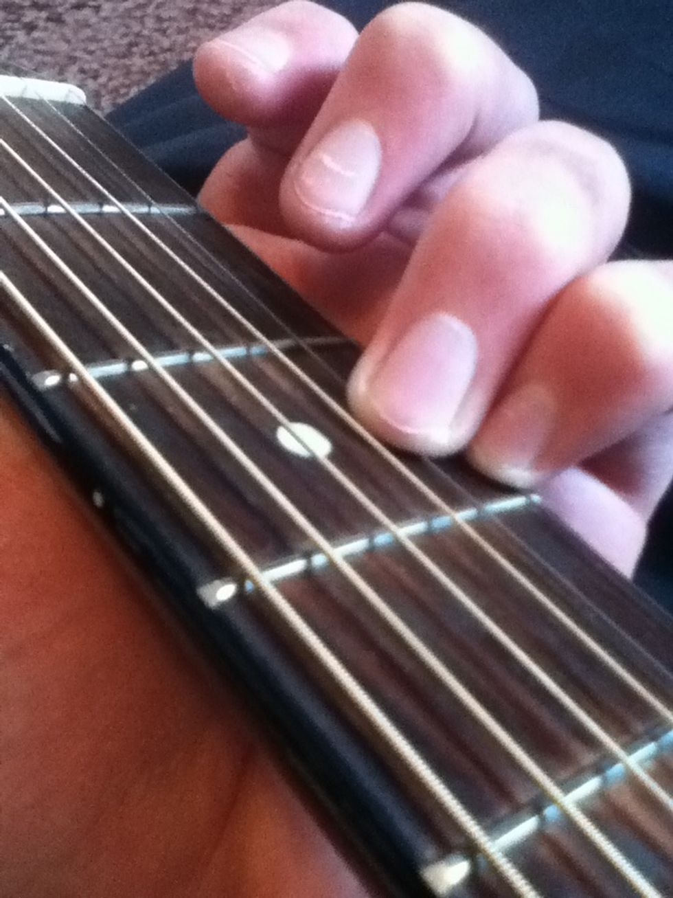 Start with putting your pinky and ring on the bottom two strings on the third fret.  If it's easier you can just put your ring on the bottom string and not use your pinky.