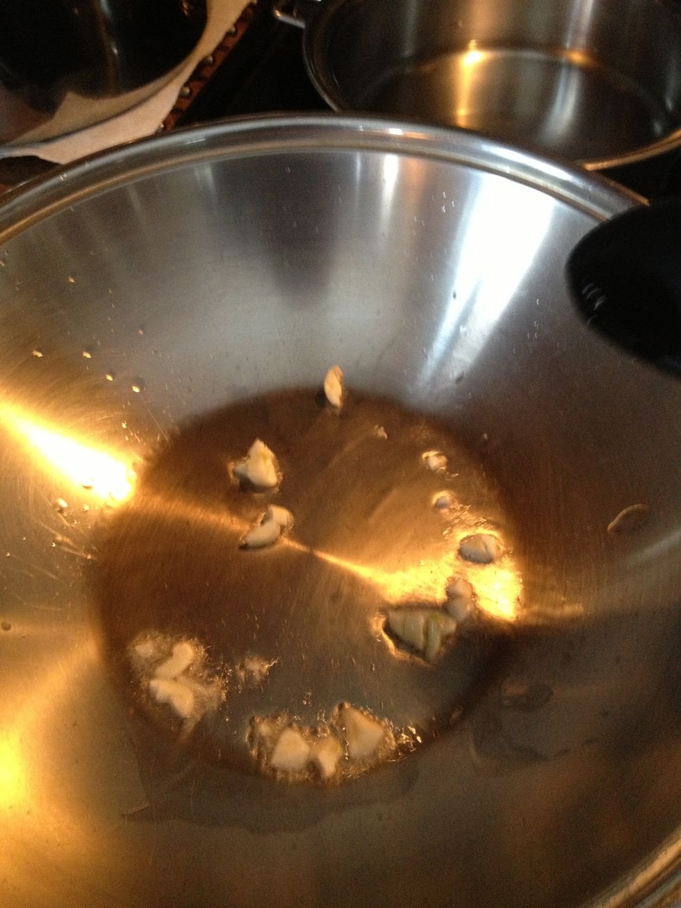 Start with the garlic.