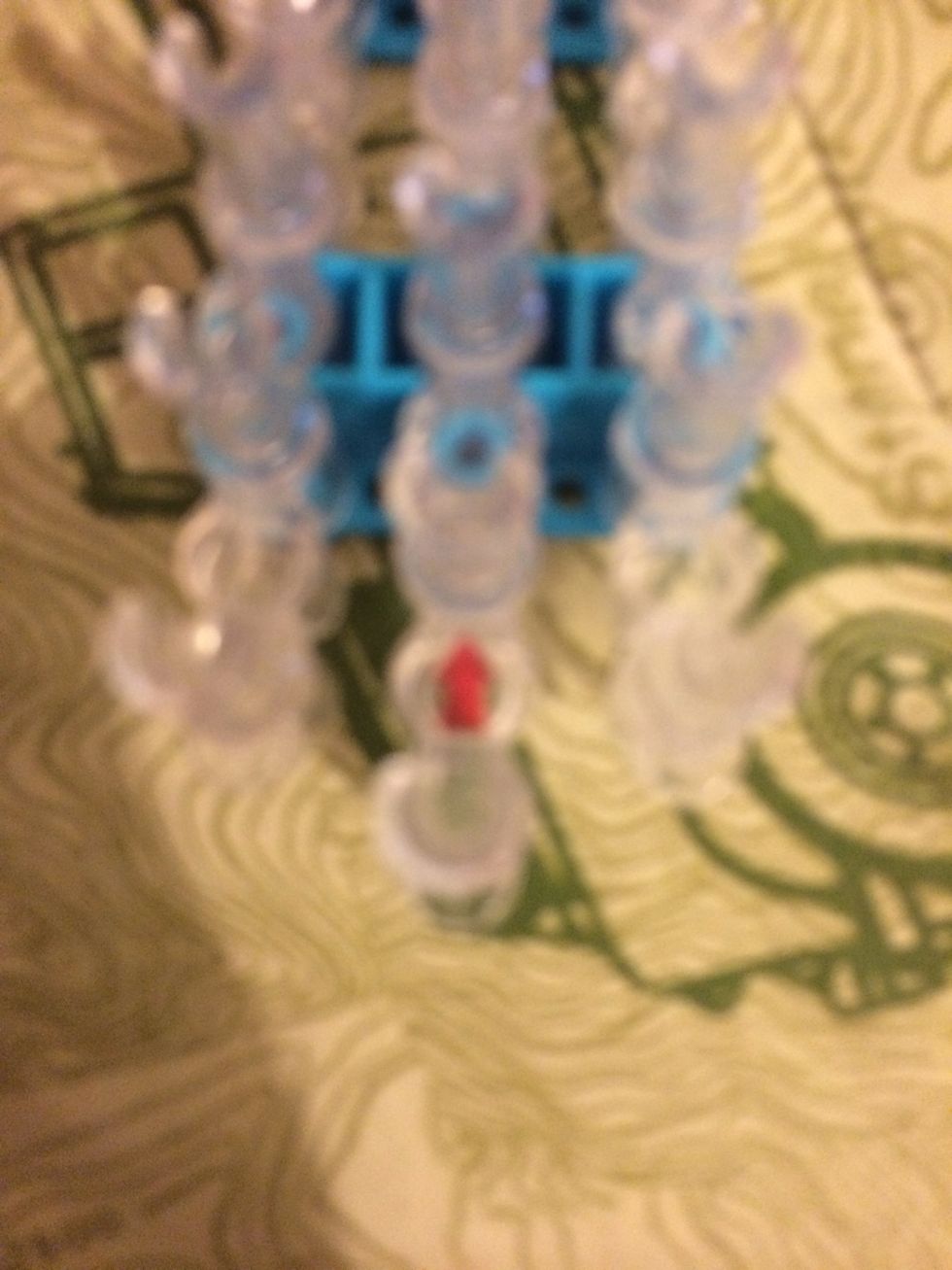 Start with the red arrow facing away from you