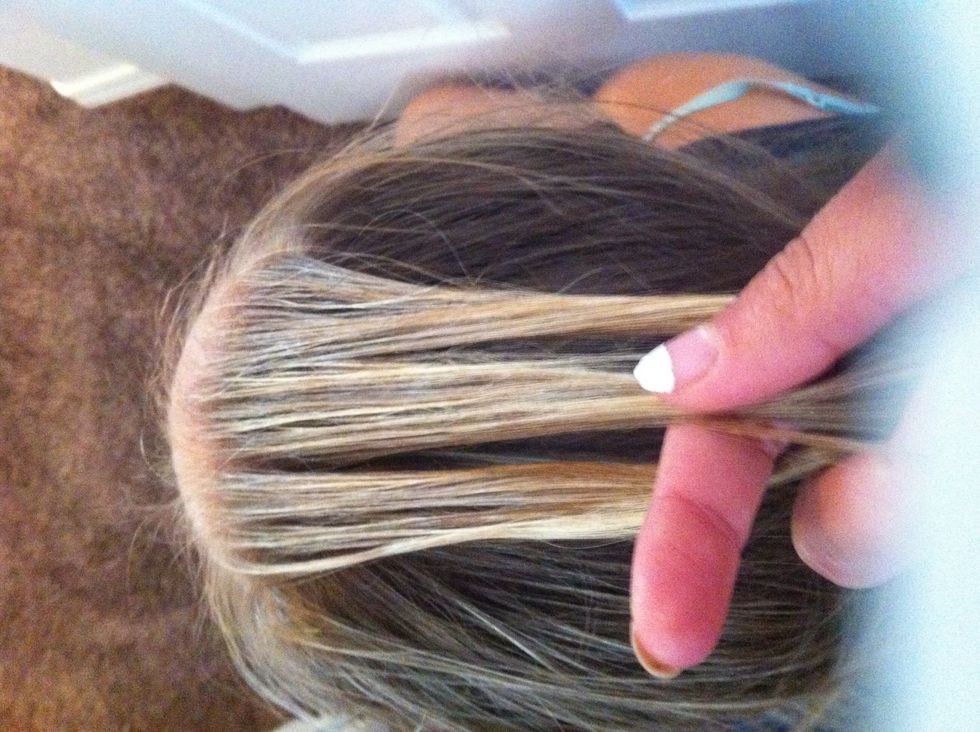 Start with three sections of hair at the top of the head