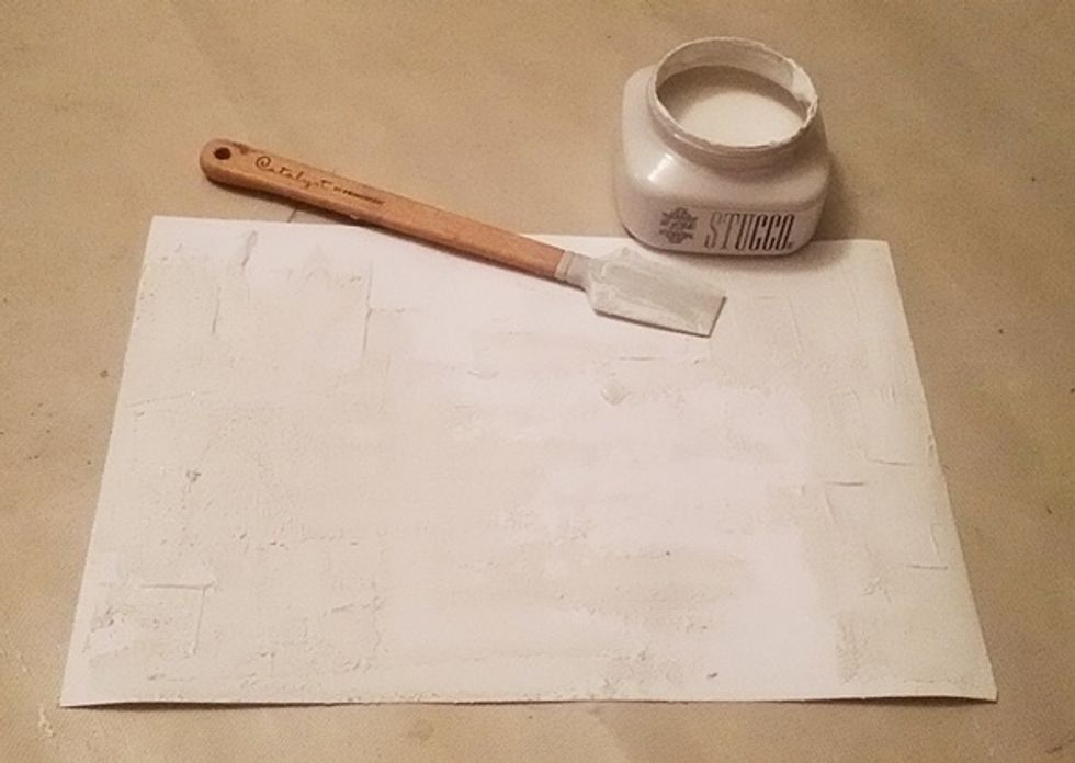 Start with white paper. I like watercolor paper ;) Just apply Stucco randomly.
