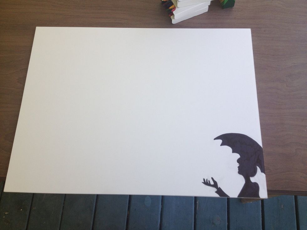 Start with your canvas, you can add a character wherever you please. Size of canvas doesn't matter.