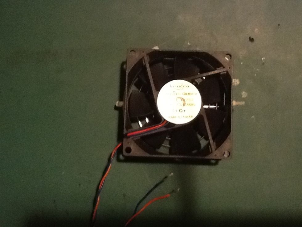 Start with your fan. You can find the voltage generally written on the back or side. Also note the direction of the fan from an arrow written on the side. Brushless fans are prefered