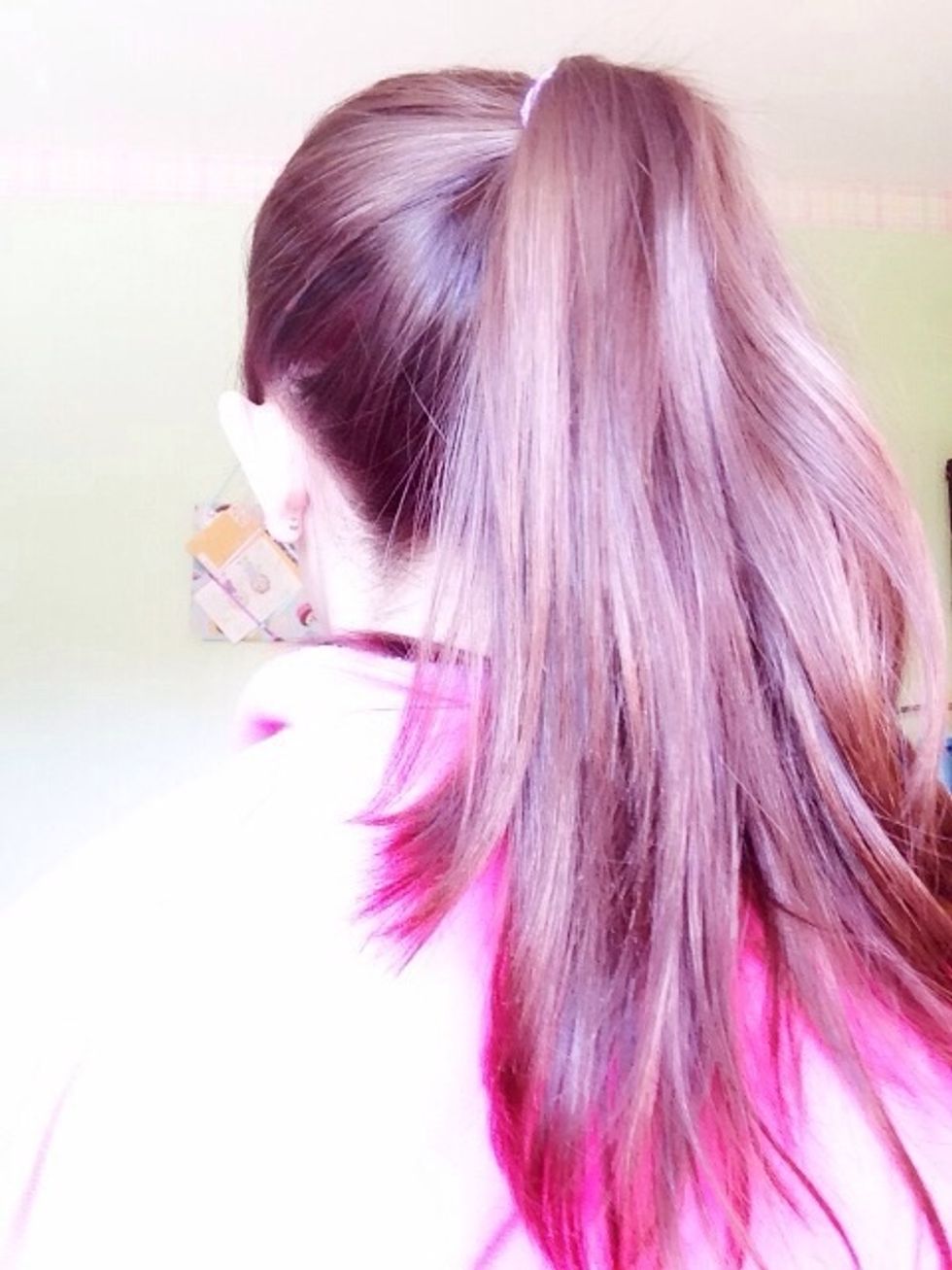 Start with your hair in a high ponytail