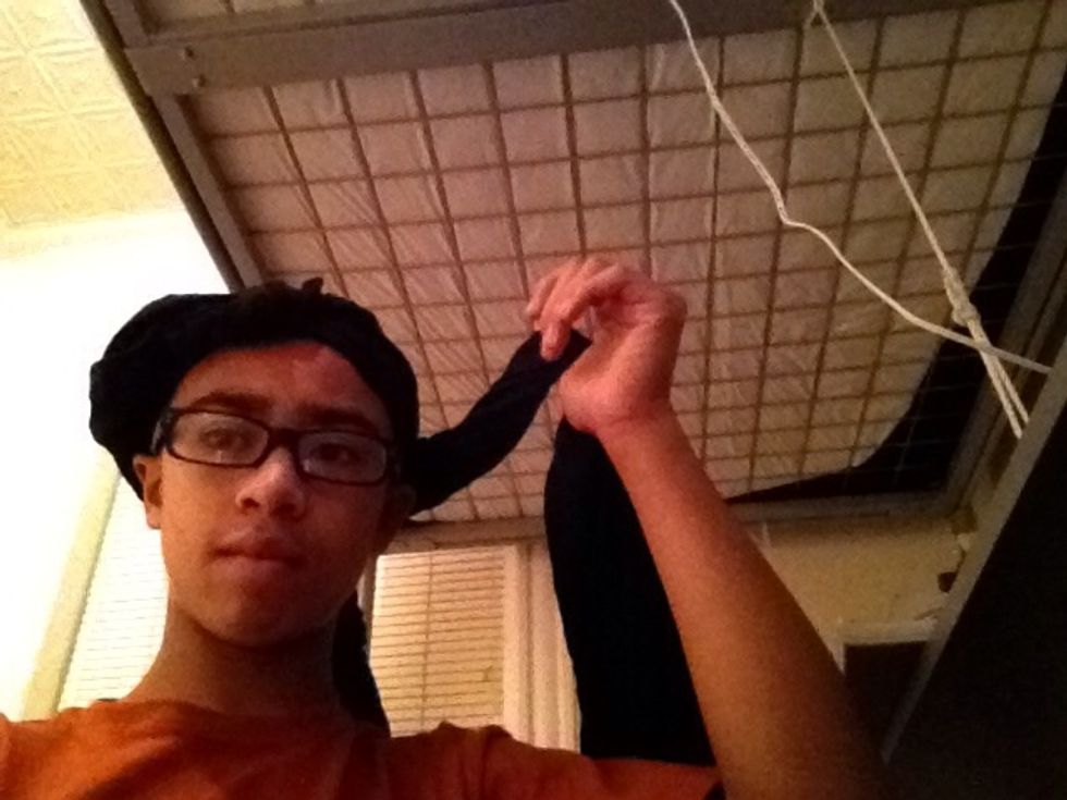 Start wrapping it around your head