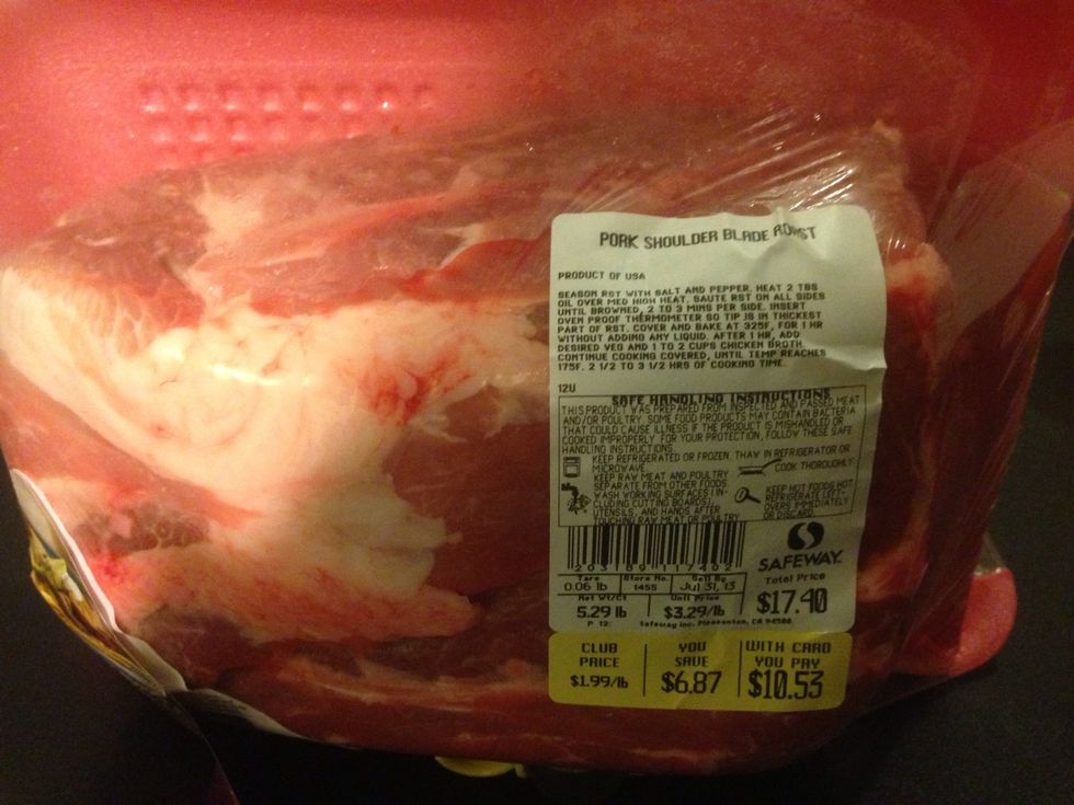 Started with a 5.29 lb. shoulder roast.