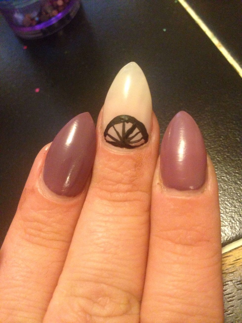Starting at your dot make little lines as I did here.