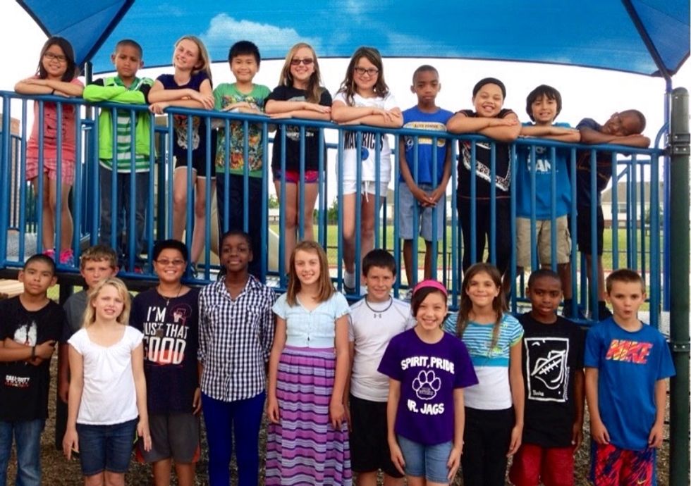 Starting left to right with top row first then botom left to right: Ashleny,Mason,Me,Bradon,Landri, Annabeh,Jerimaih,Darylle,       Ethan L.,Justin.Bottom rowJosh,Cody,Eva,Mattathew,Sheki-na thereMORE