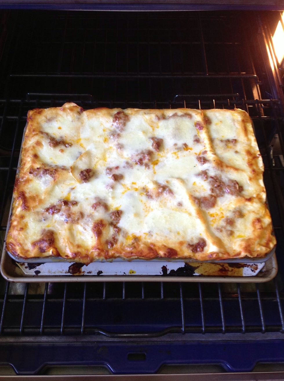 Starting to crisp up and brown on the edges.