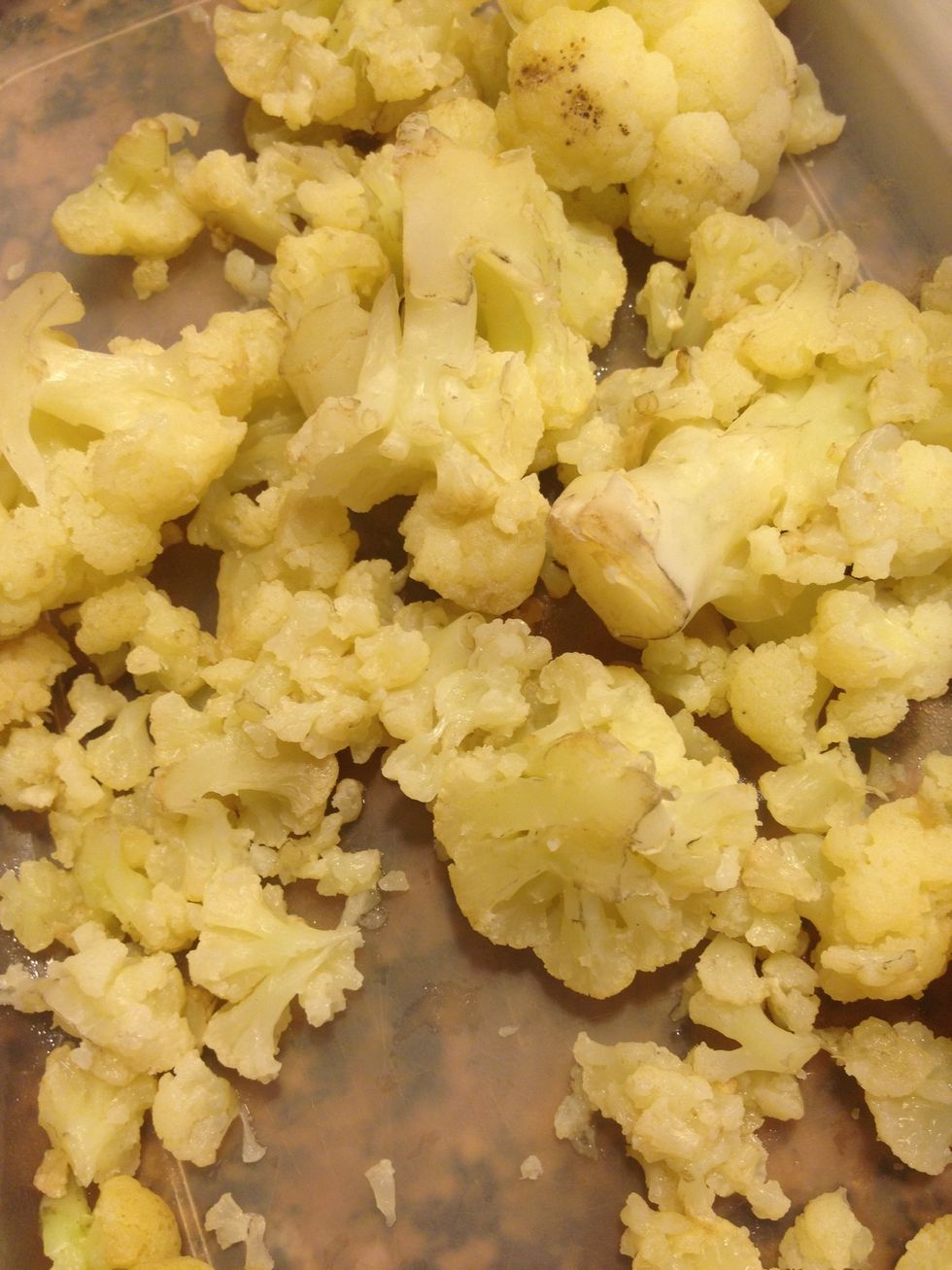 Steam cauliflower and place aside in a bowl