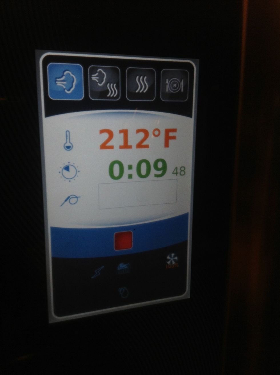 Steam chocolate and butter at 212F (100C) for 10 min.