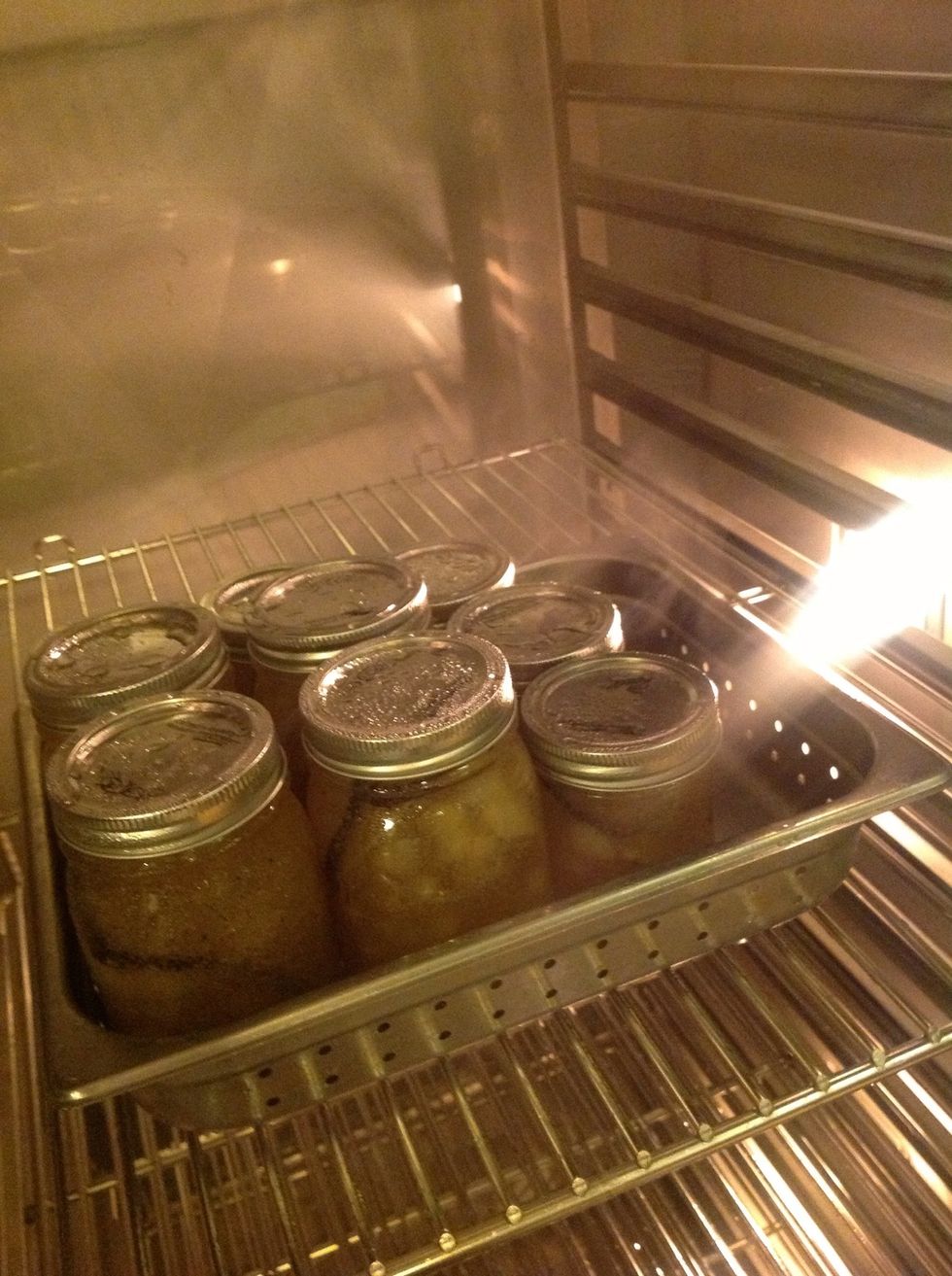 Steam in the combi at 190F (88C) for 10 minutes to pull a vacuum.