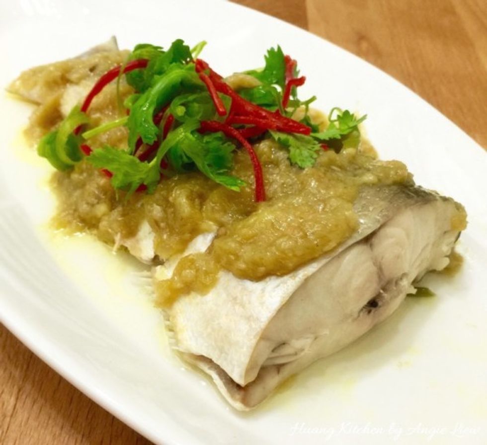 Steamed fish is best served hot. So immediately served with a bowl of hot steamed rice. For more, like us on Facebook and get instant updates on our latest recipes at www.Facebook.com/huangskitchen