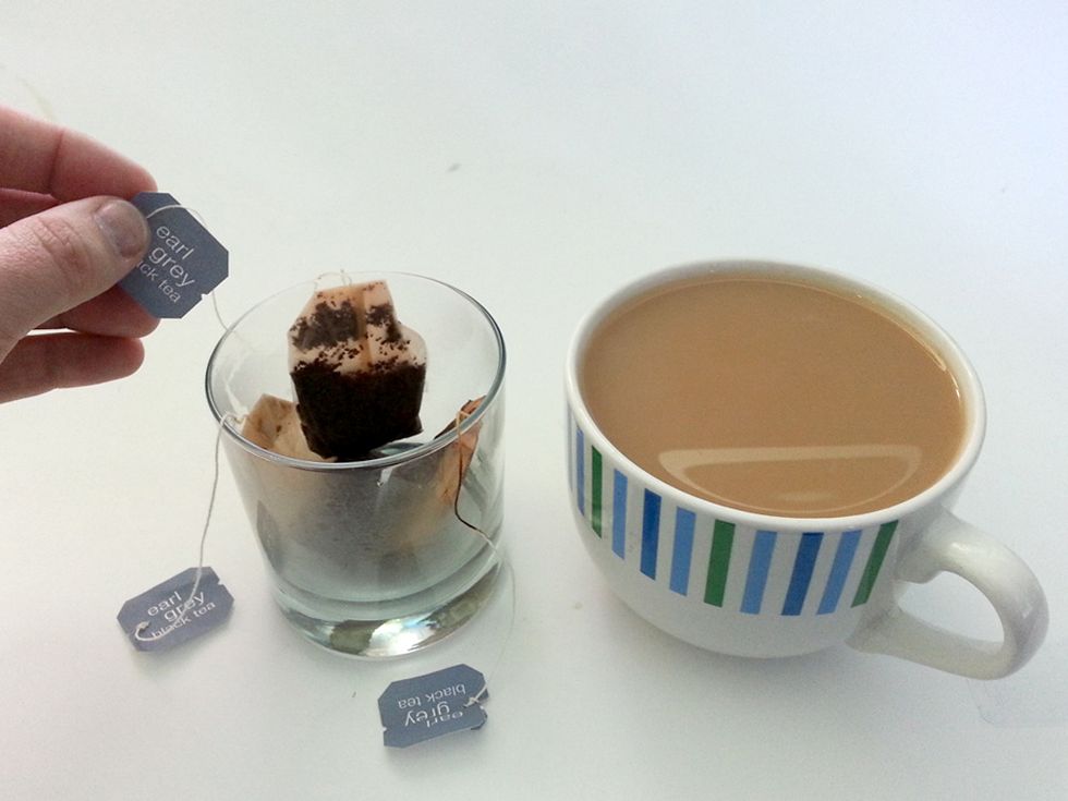 Steep tea for 1 hour (any temperature water will do)
