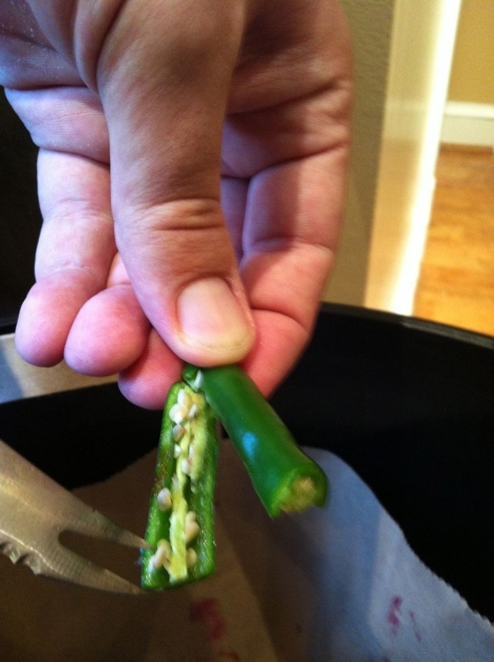 Stem, seed, and mince the chili pepper.