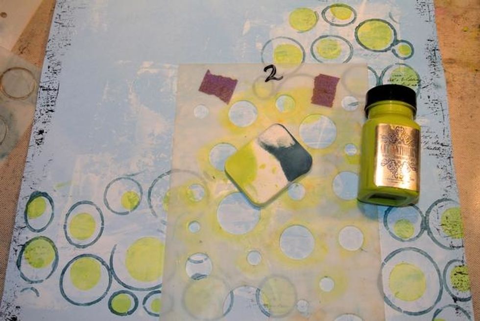 Stencil 2: Add Velvet. The stencil will fit with the other circles!