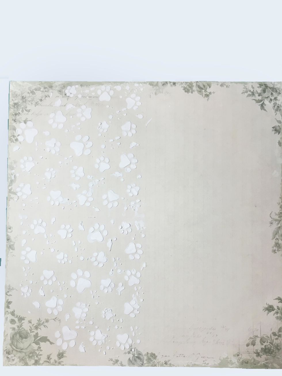 Stencil a pattern onto the Flowers for Father paper.