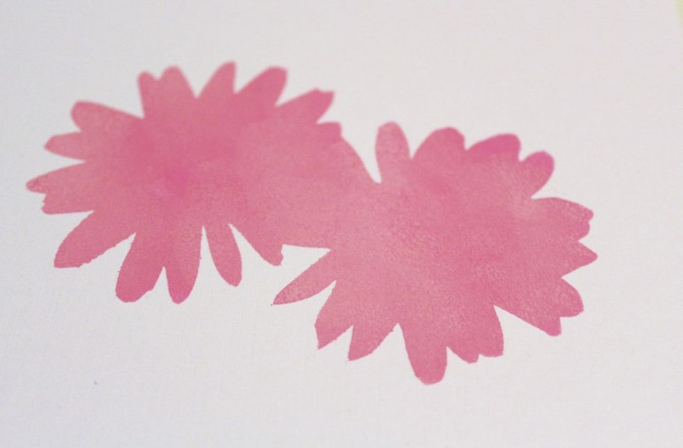 stenciled flowers...