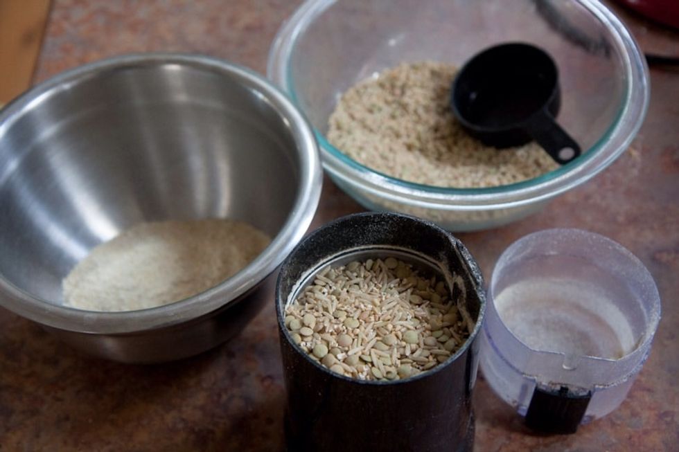 Step 1: Blend into a fine powder using a coffee grinder or whatever else you think would work. (poor mans way:/) heheh