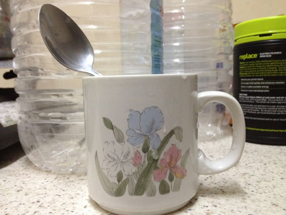 Step 1: Depending on how much you want, get your mug/bowl and spoon ready.