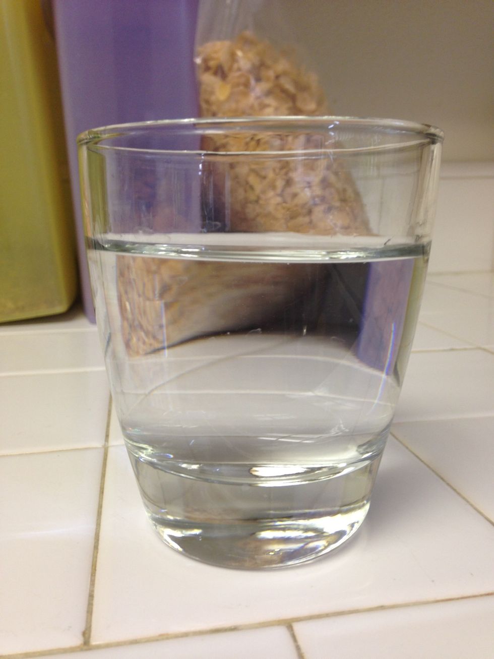 Step 1 : Fill the cup with around 3/4 water.