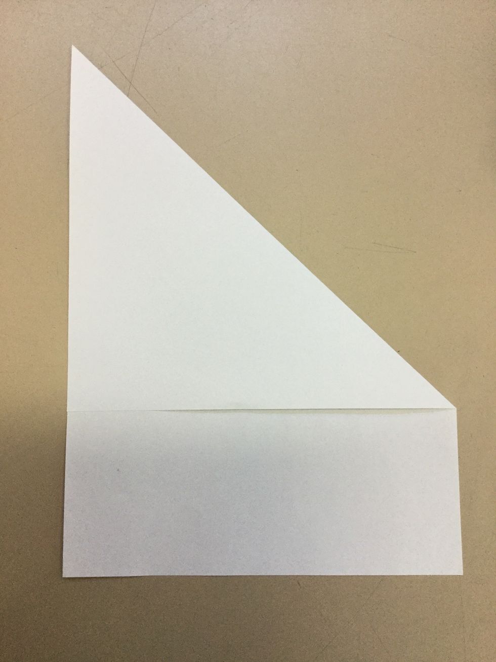 Step 1: Firstly you will need your piece of paper. Grab one edge of the paper with your hands and fold.