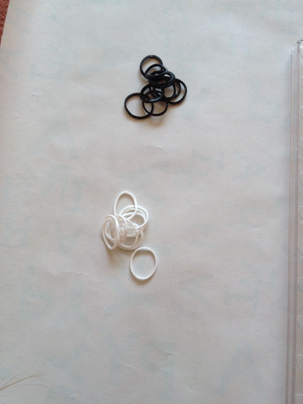 Step 1: get 2 colours (I am using black and white)