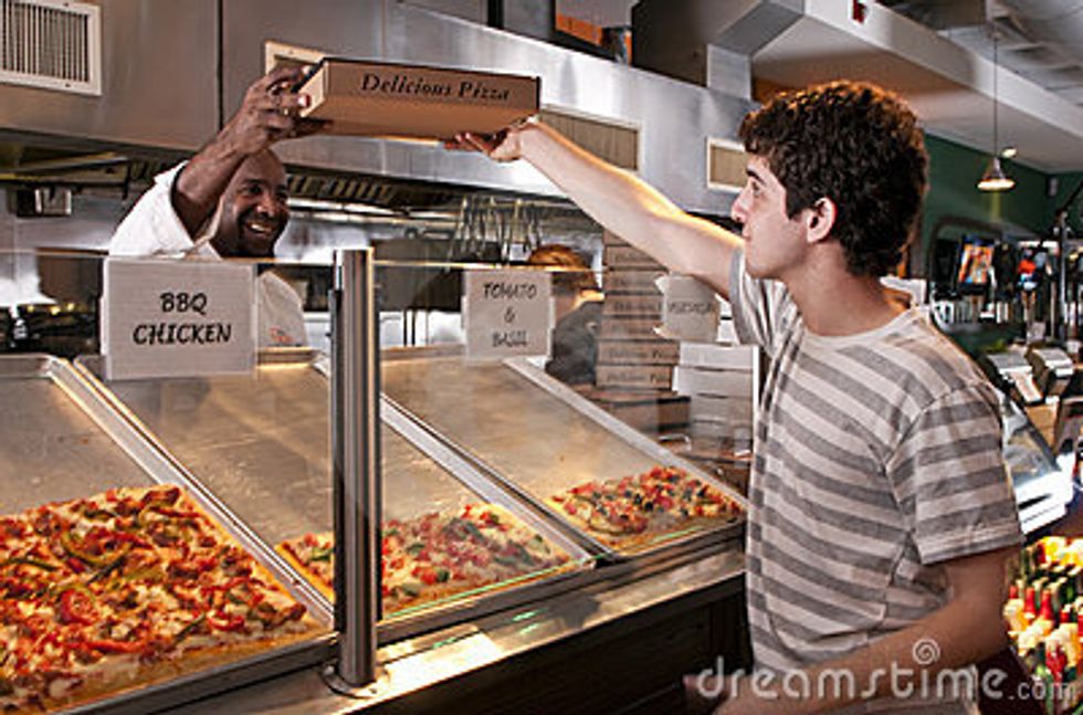 Step 1. Go and buy some pizza.