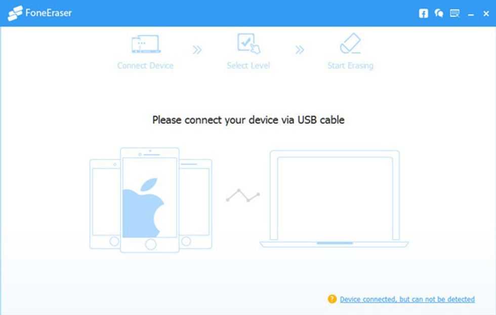 Step 1. Install and launch iPhone Data Eraser After downloading and installing the iPhone Data Eraser, you can open it and connect your iPhone to the same computer via Apple provided USB cable.