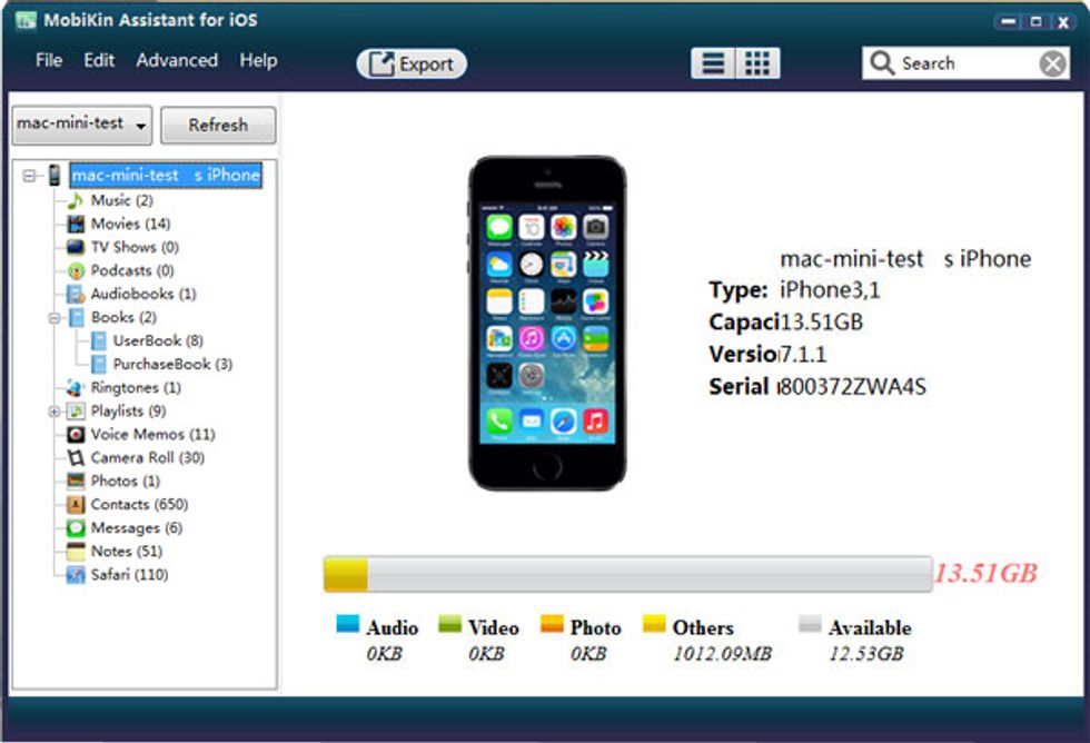 Step 1: Install and run the program on the computer, and make sure your iPhone device is connected to the computer and iTunes has been also installed on your PC.