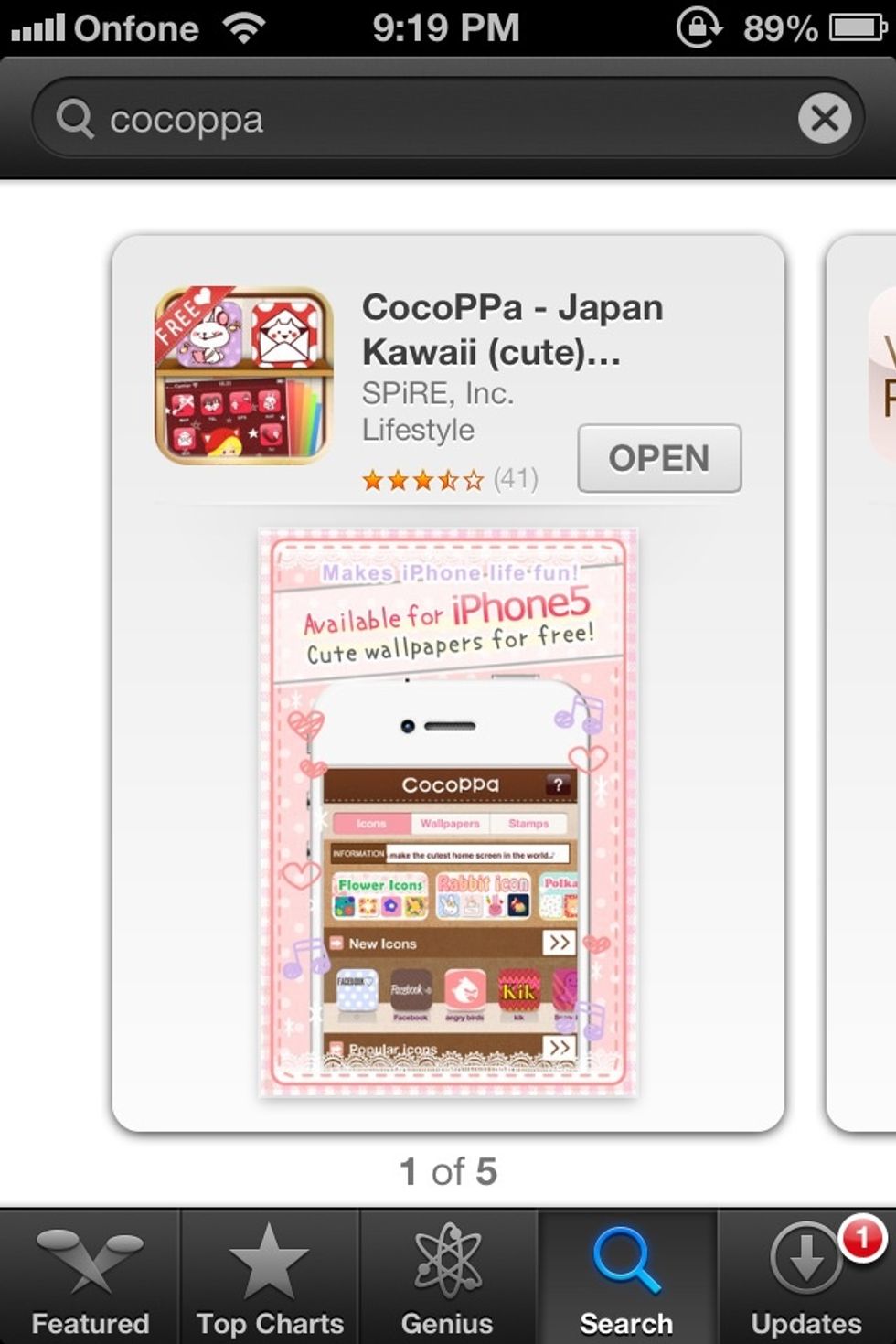 Step 1: install Cocoppa app