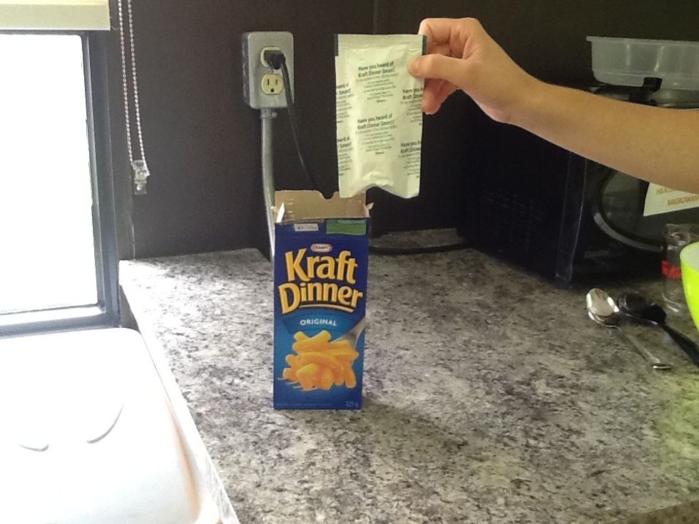 Step 1: open box and remove cheese package