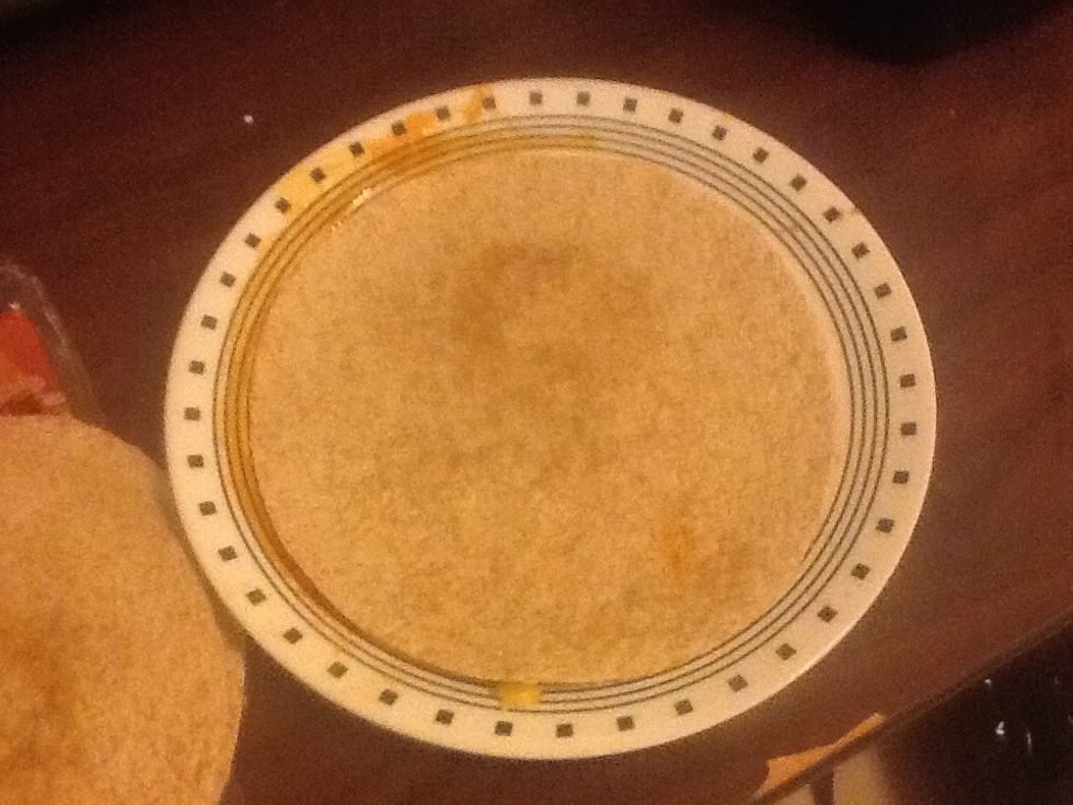 Step 1: take tortilla on a plate