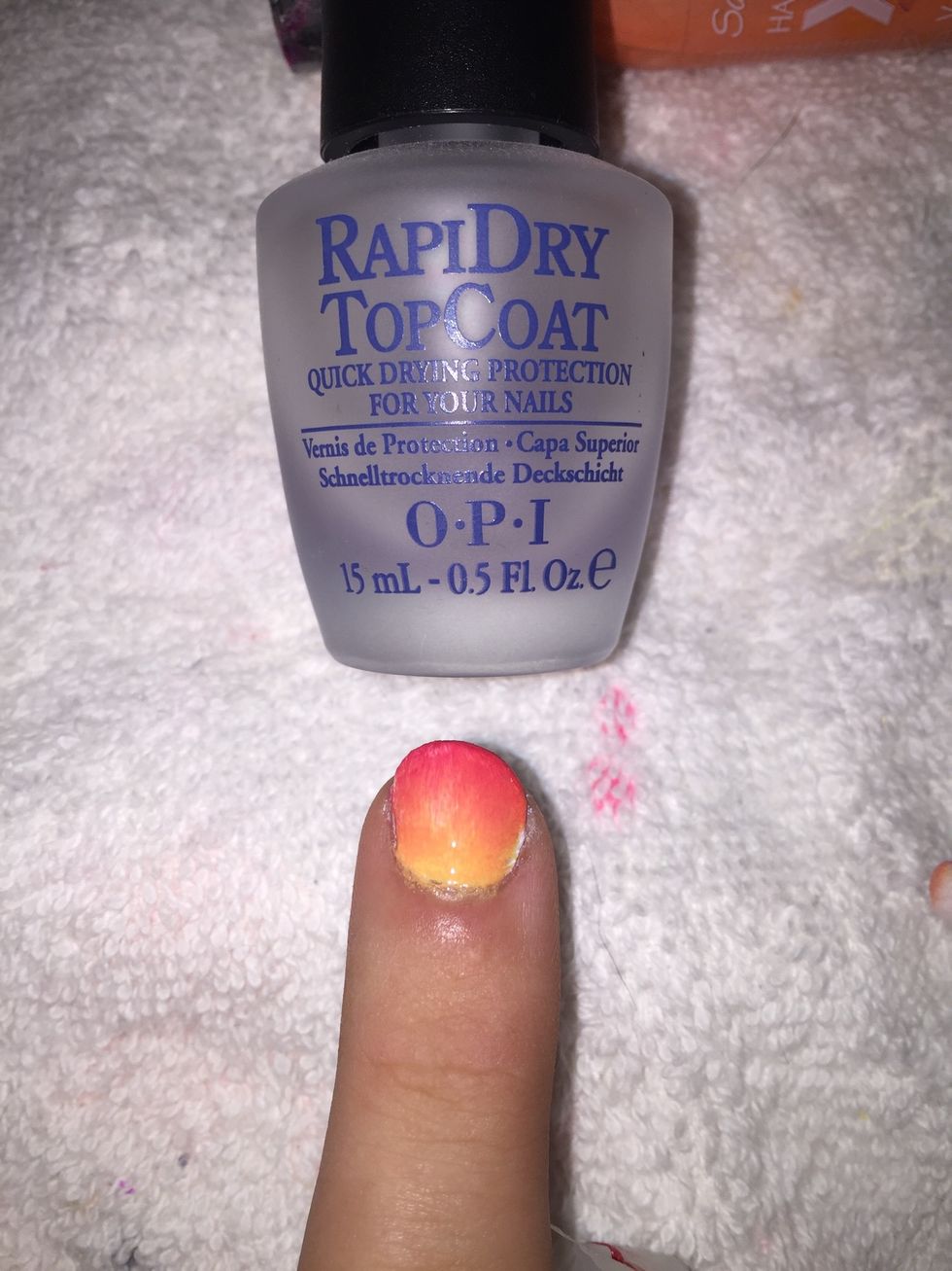 Step 10: Apply top coat of nail polish.