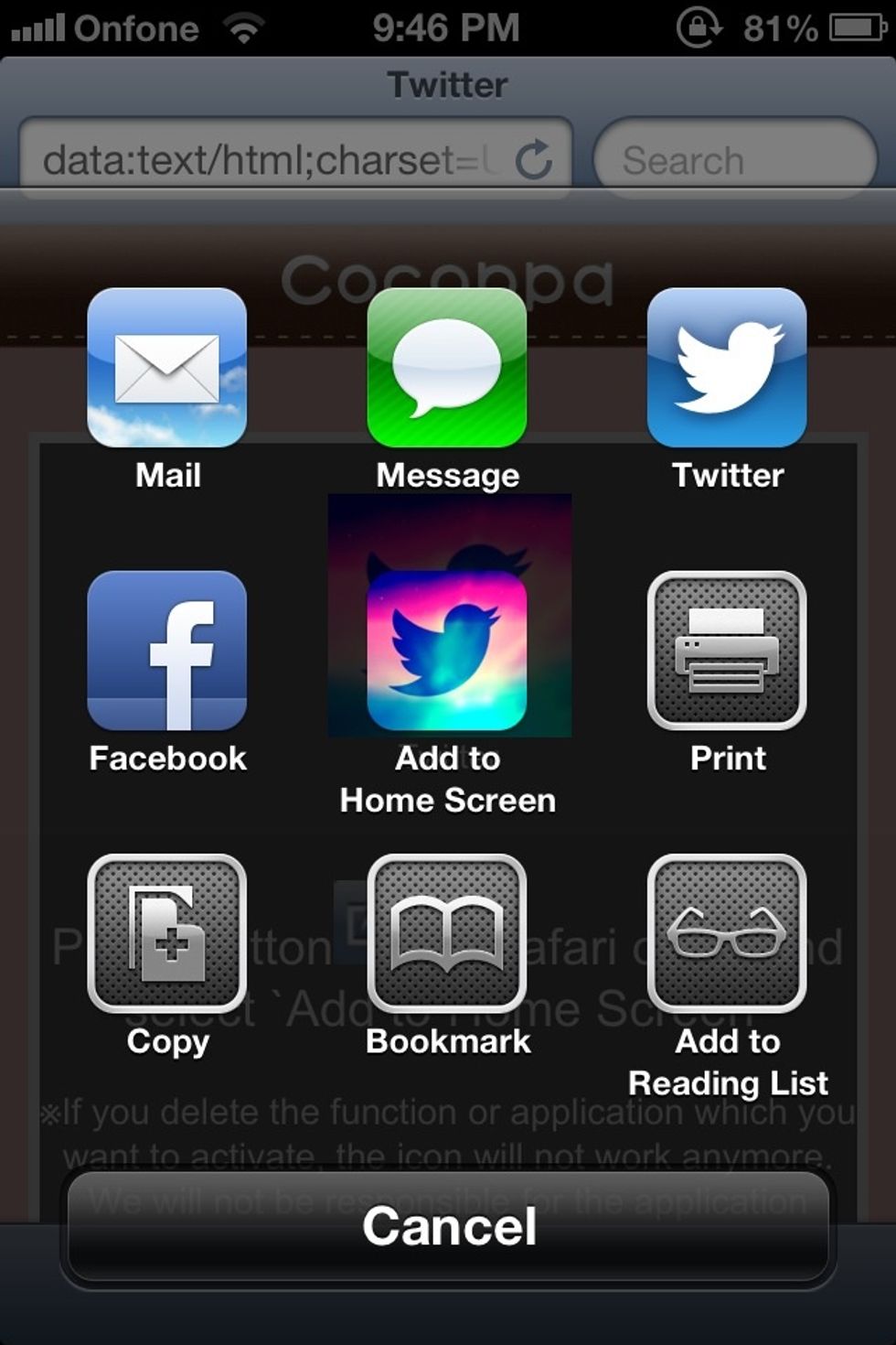 Step 10: Like this, just Press on "Add to home screen"