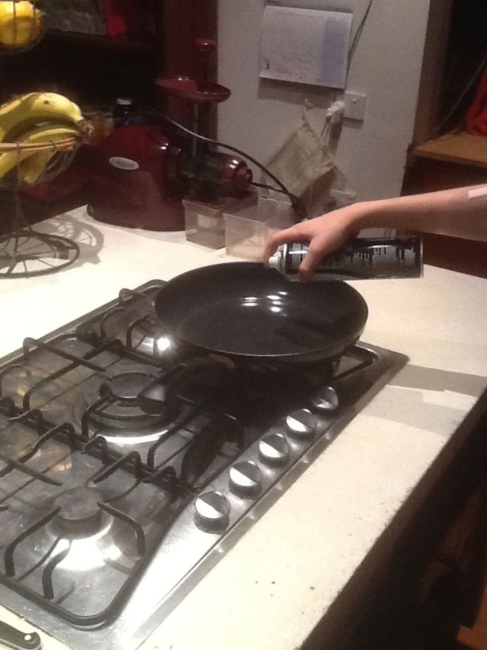 Step 10: Spray pan with Canola Oil Spray.