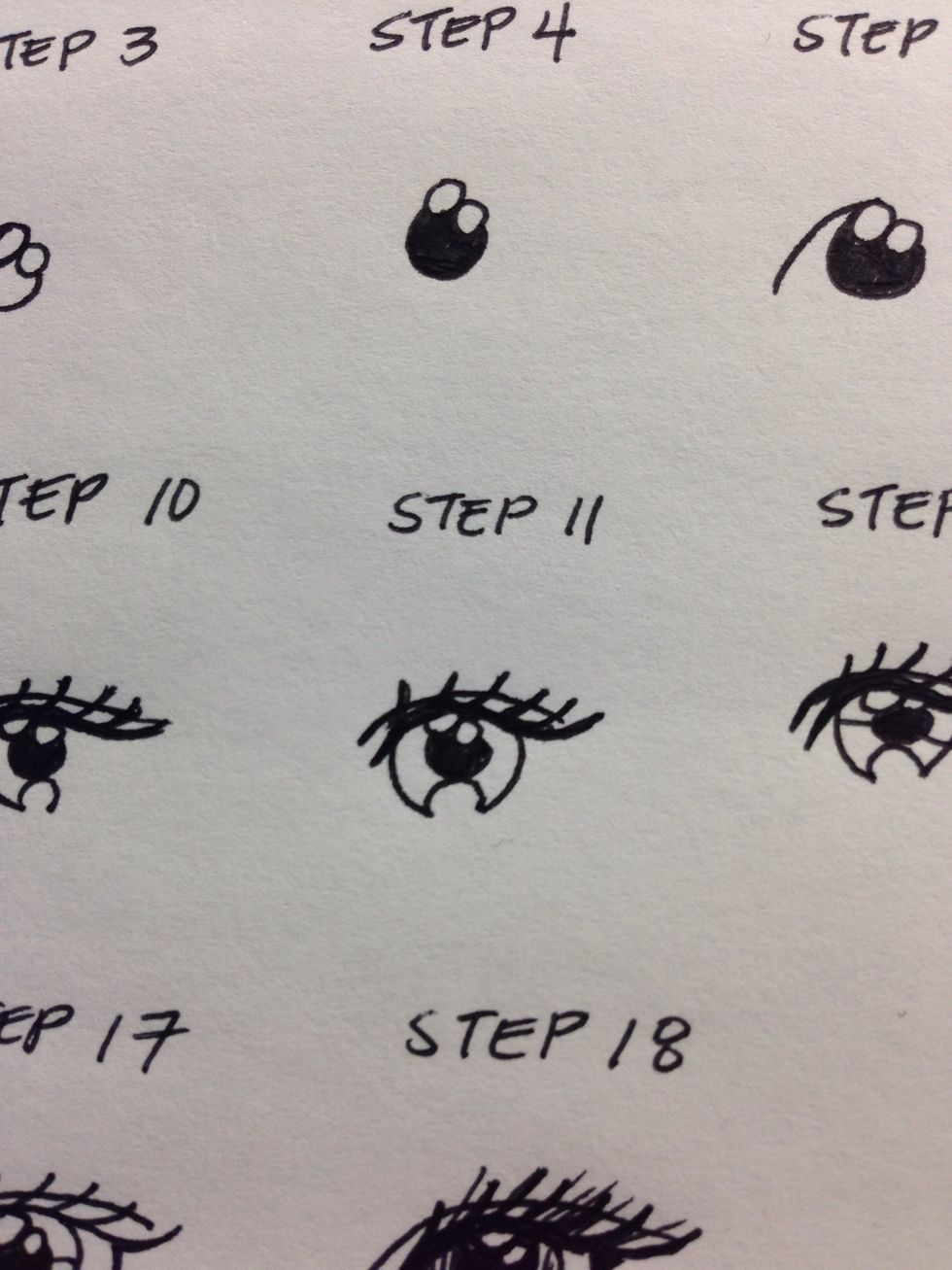 Step 11 Copy what u see and connect the end to the top lashes tada ! Eye