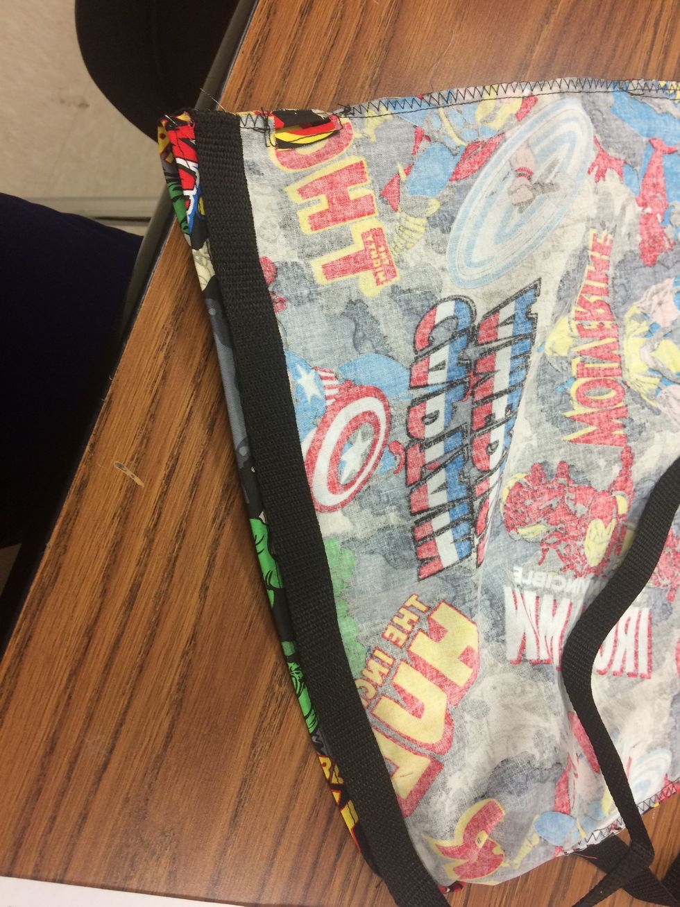 Step 11. Lay the webbing (Straps) along the top fold