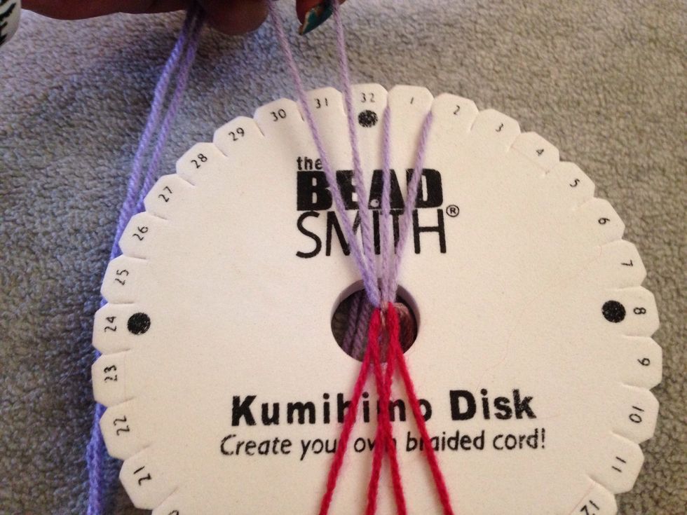 STEP 11 - Then threads 30 and 31 need to be moved left 1 slit each, so thread 30 moves into slit 29 and thread 31 moves into slit 30.