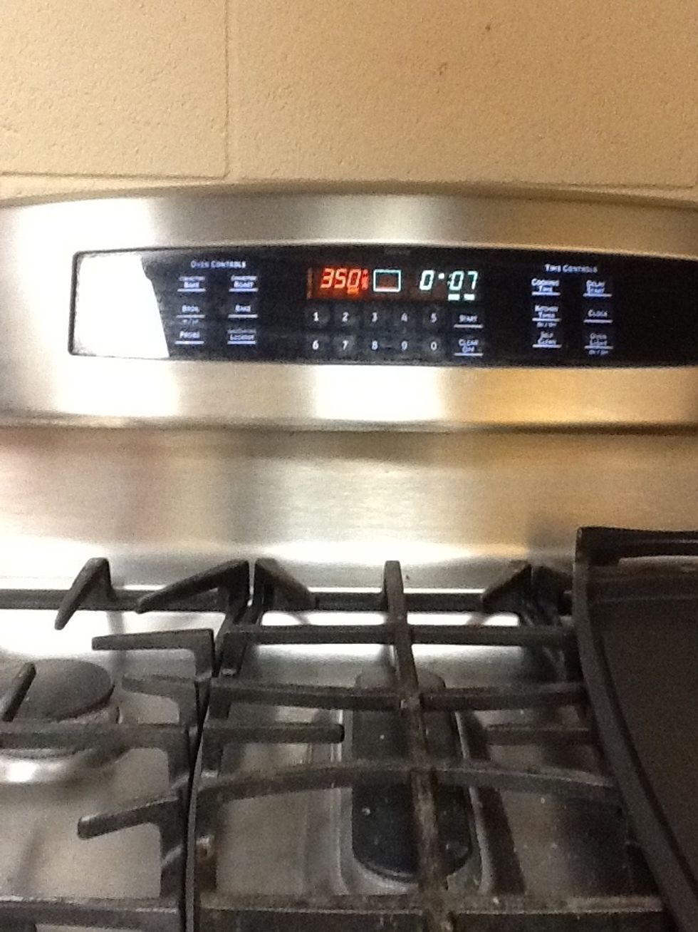 Step 14 Set the oven to 350 - 375 and put in the oven.