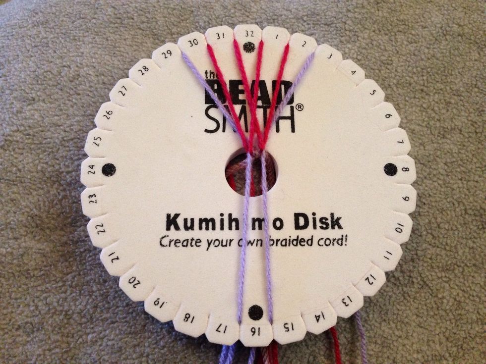 STEP 17 - Bring thread 14 up to slit 1.