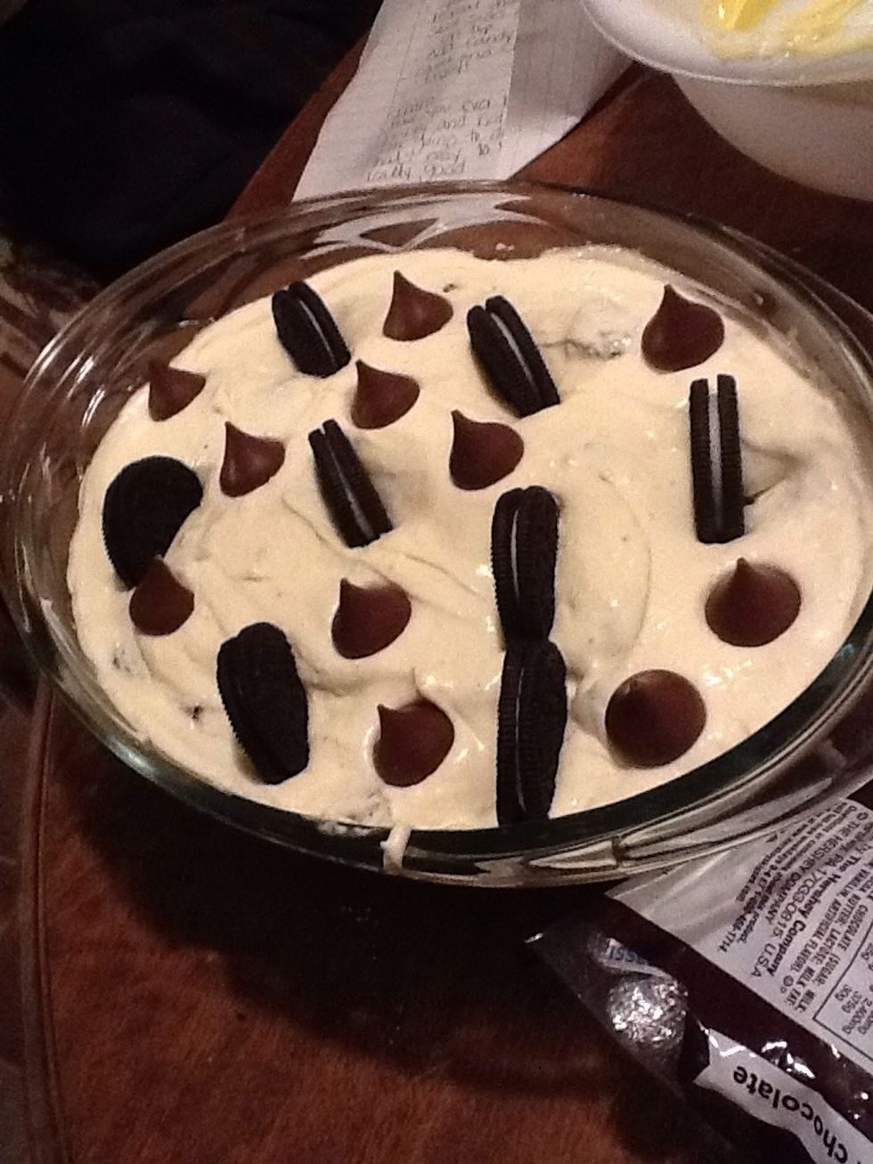 Step 17- finally add Hersey kisses to top of mixture.