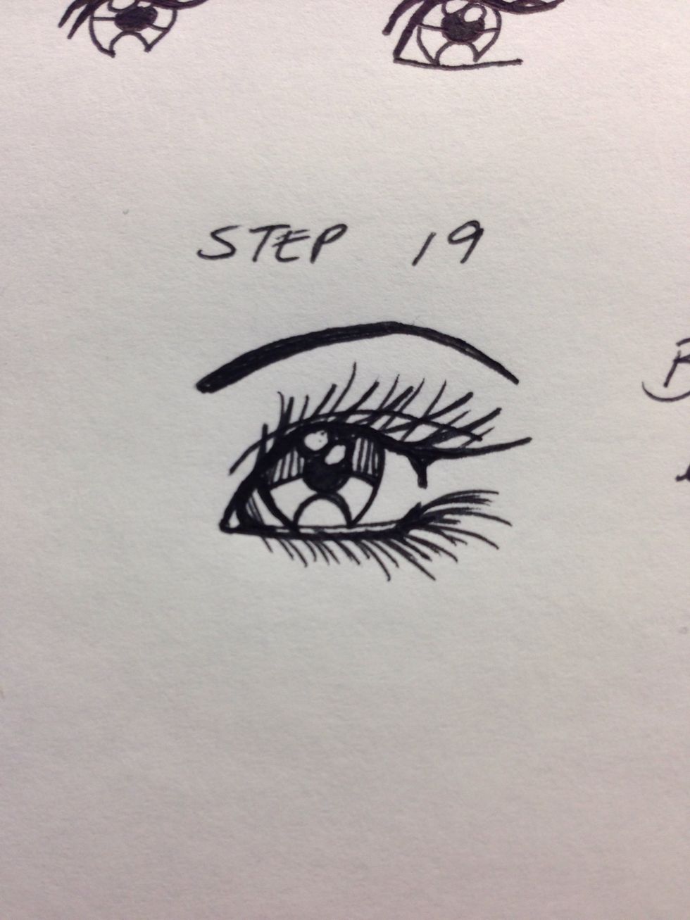 Step 19 Tada by now u have a basic anime / manga / cartoon eye ! If u feel comfortable then draw an eyebrow !! :) hope this was ok and easy nina !